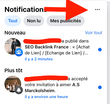 notifications facebook sur ordinateur